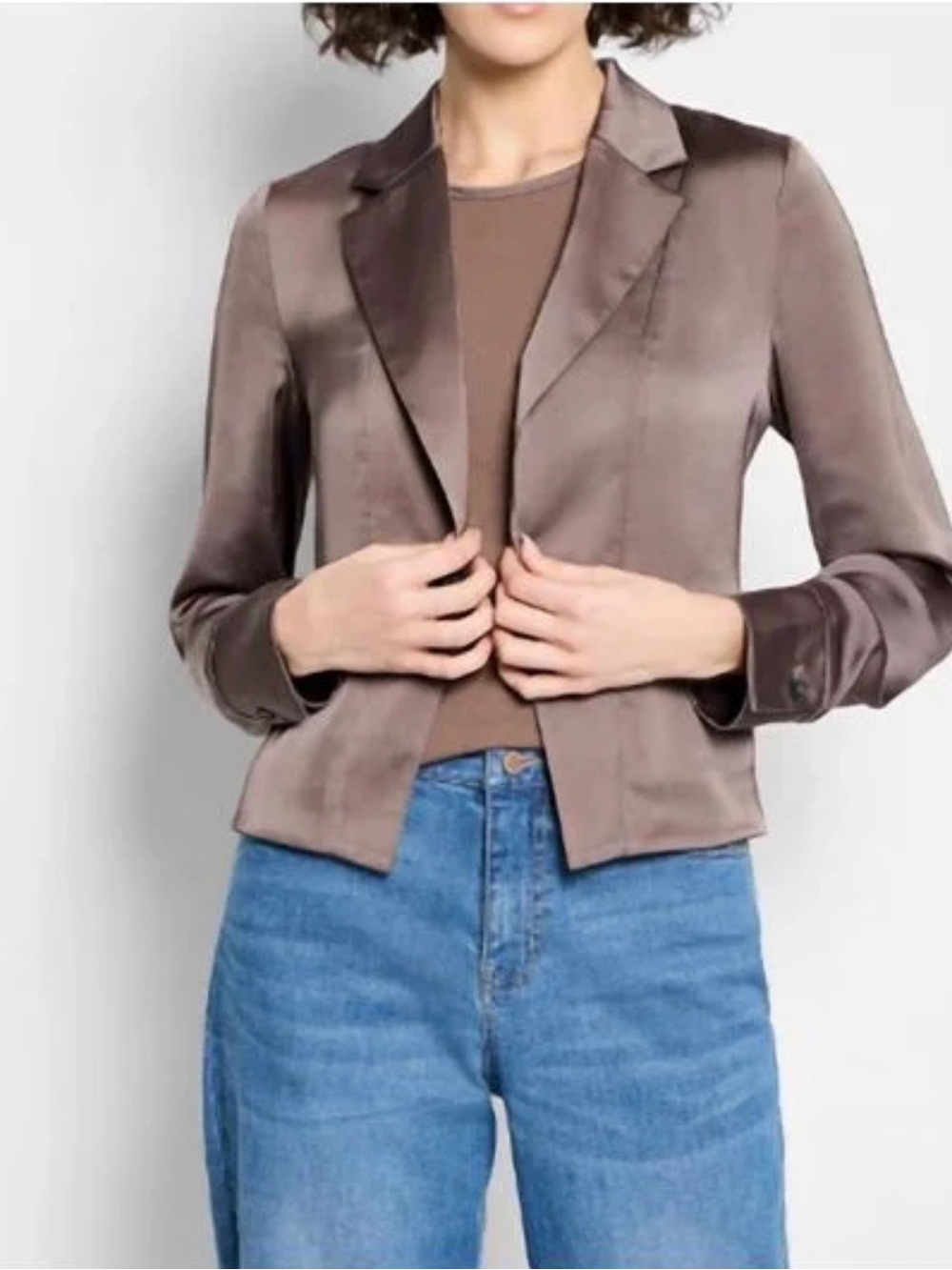 NIC+ZOE Gray Day Gloss Tuxedo Jacket – Size Medium